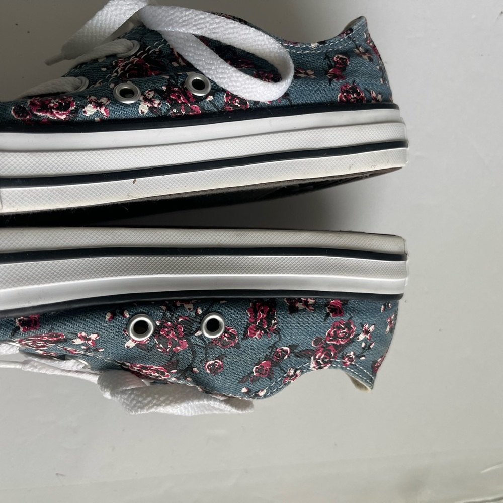 Converse All Star Sneakers, Canvas, Vintage Floral print, Sz 3 Youth - Picture 7 of 7